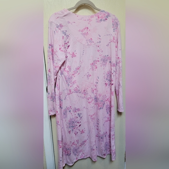 Pink Floral Long Sleeve Nightgown - Picture 2 of 4